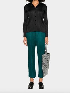 NWT Pleats Please Issey Miyake peacock teal pants S